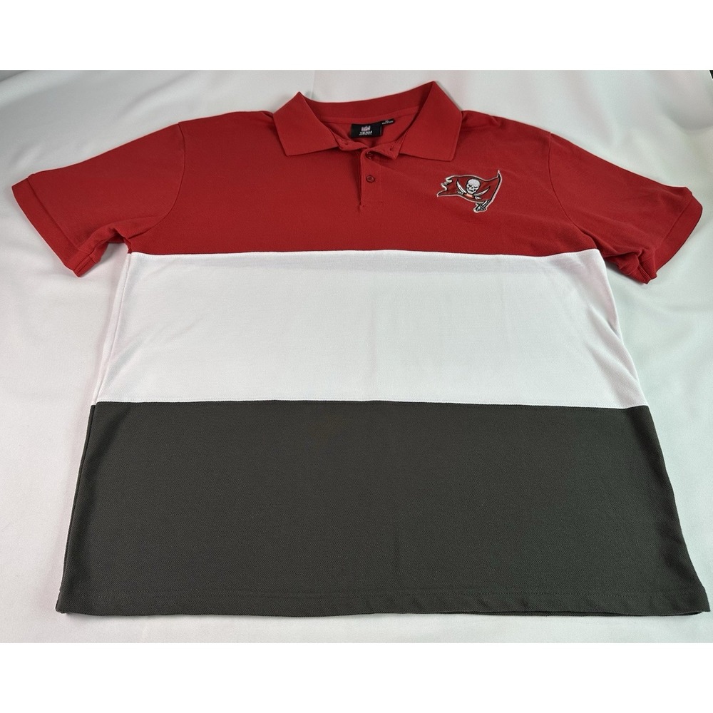 Tampa Bay Buccaneers Shirt Mens Size XL ‎ NFL Team Apparel Colorblock Polo Golf